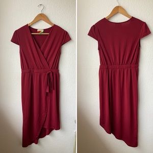 2/$20 NWOT ModCloth Faux Wrap Dress with Asymmetrical Hem